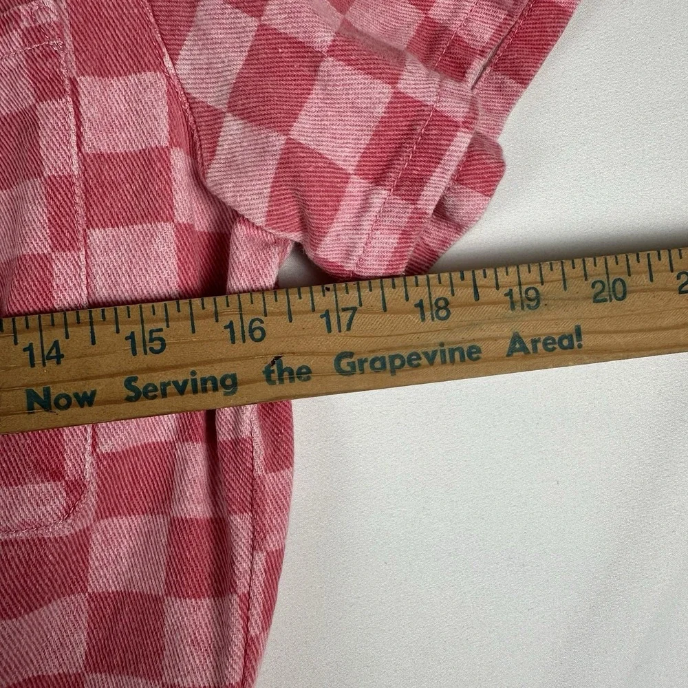Entro Pink Checkered Romper Size S Button Front Collared Elastic Waist Y2K Retro - Picture 5 of 7